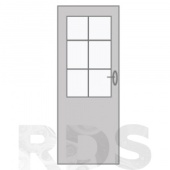 Дверь 2100х650х40 мм. серая (вставка стекло) "Ruswald"
