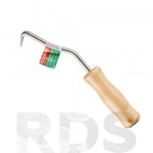 Крюк для вязки арматуры, 210 мм, деревянная рукоятка, "ВОЛАТ" /12020-01